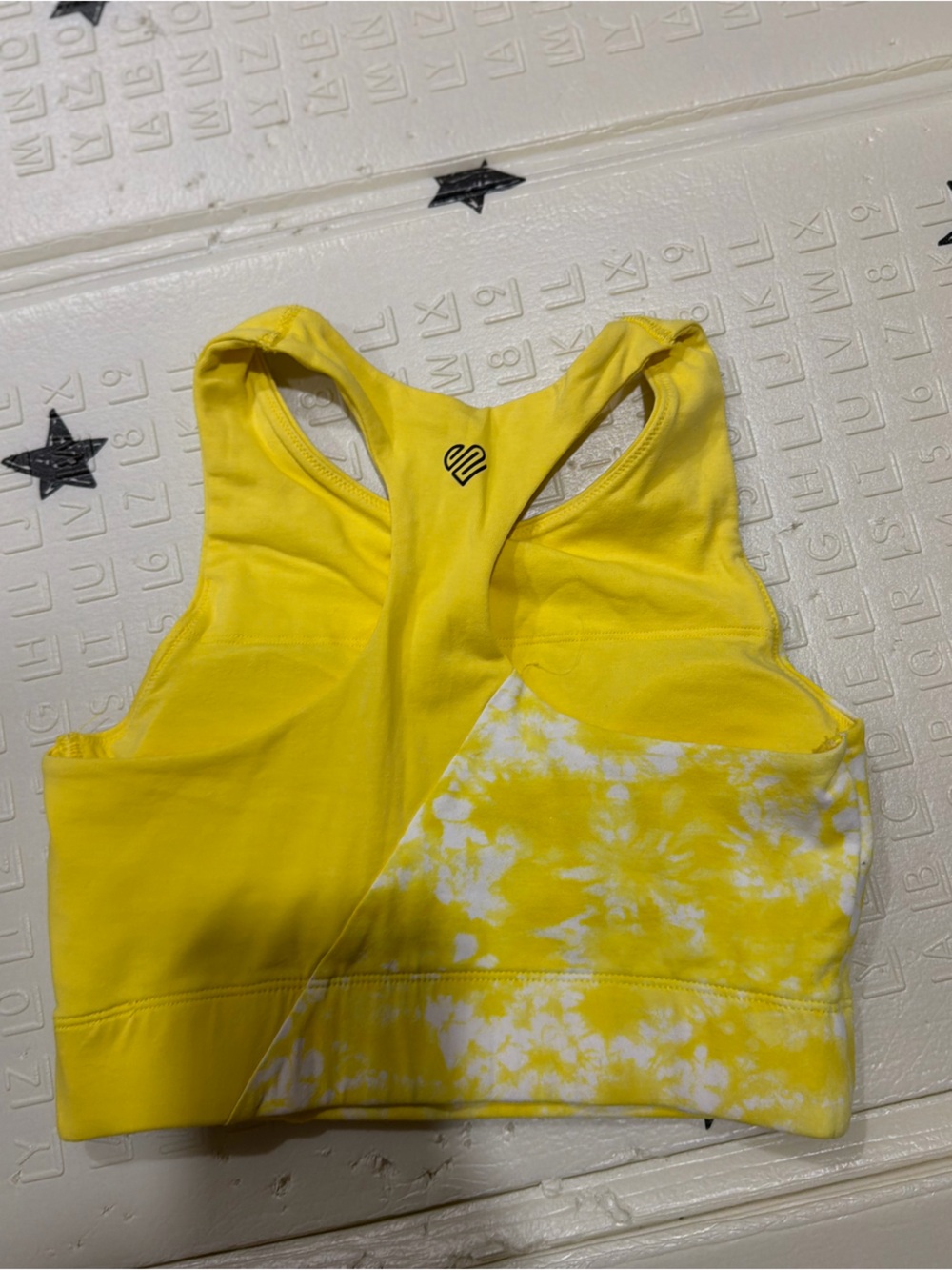 Justice Yellow Daisy Sports Bra with Tie-Dye Accent - Picture 3 of 3
